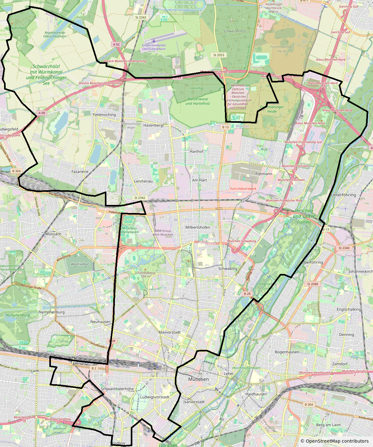 Karte des Gebiets der Tourenumstellung
